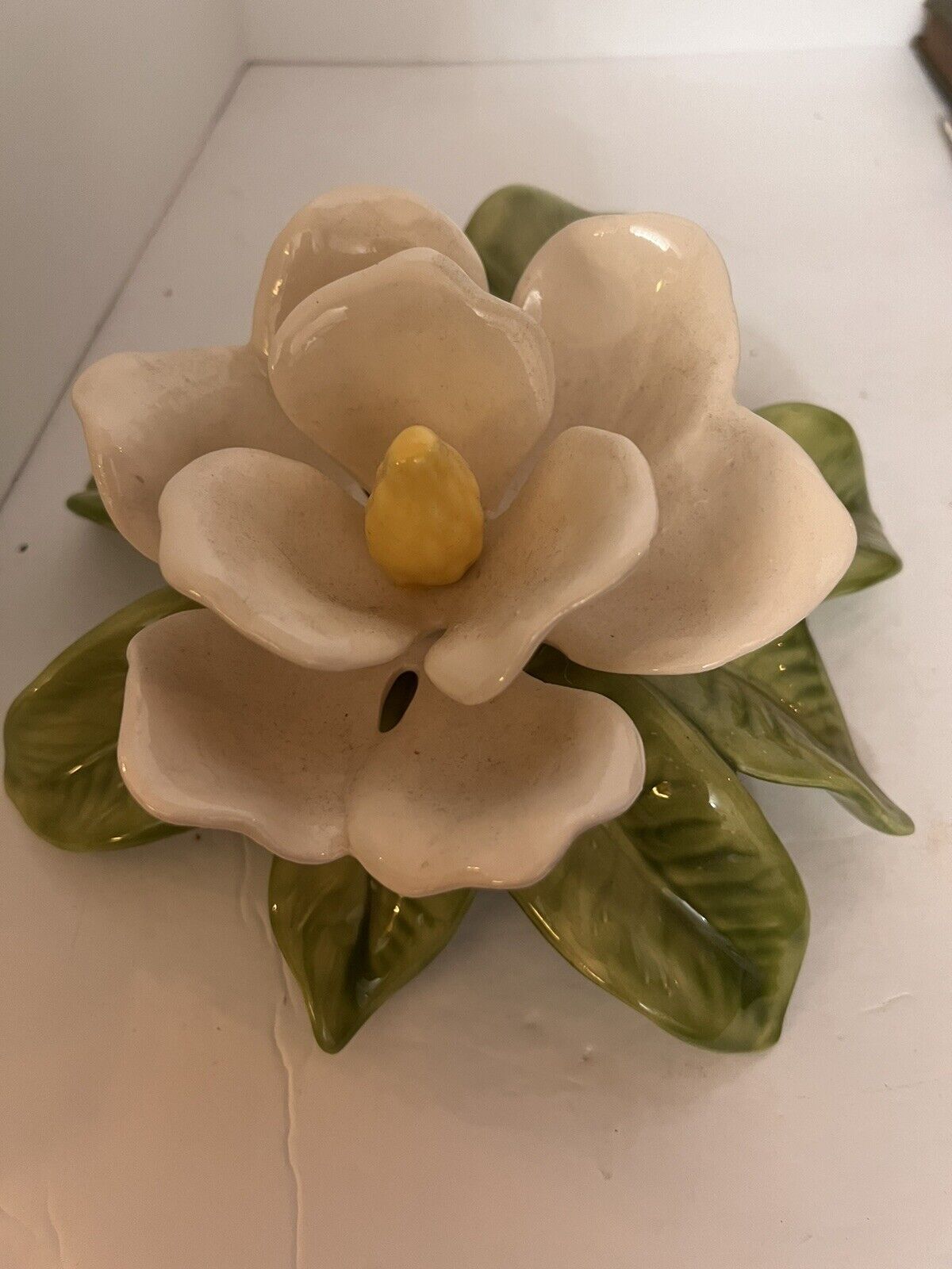 Vintage Jamar Mallory Mold 1970\'s Large Ceramic Magnolia Artist Signed