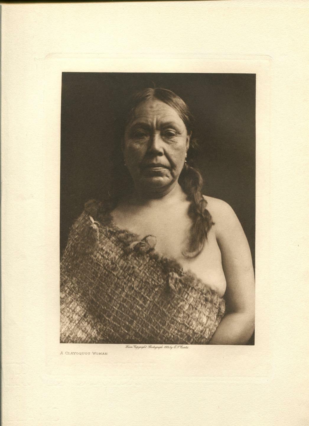 1915 Original Photogravure | Clayoquot Woman | Edward Curtis | 5 1/2 x 7 1/2