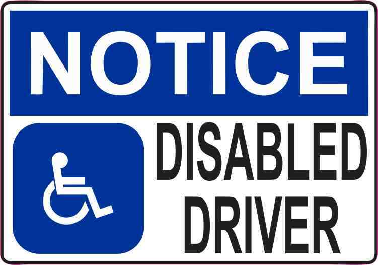 5inx3.5in Disabled Driver Sticker Vinyl Door Stickers Sign Handicap Notice Signs