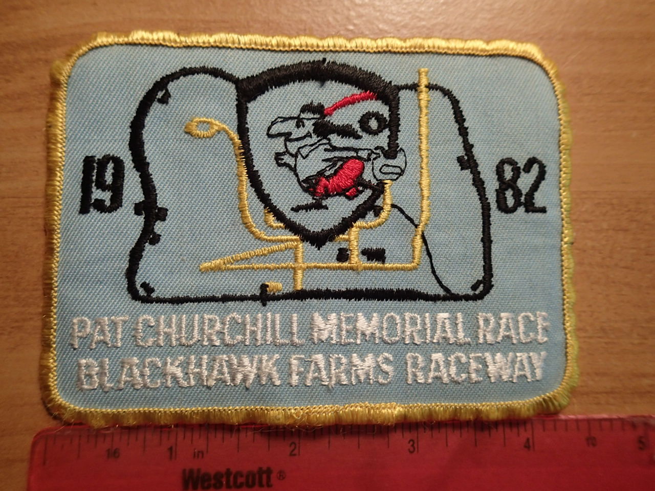 VINTAGE SCCA PATCH-Blackhawk Farms Raceway-1982-Pat Churchill Memorial Race