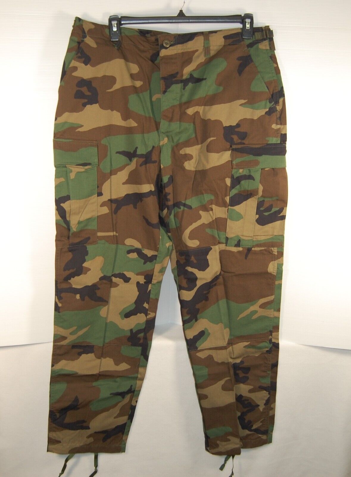 Army Military Cargo Pants Men’s Woodland Camo BDU Large Fatigues Utility Durable