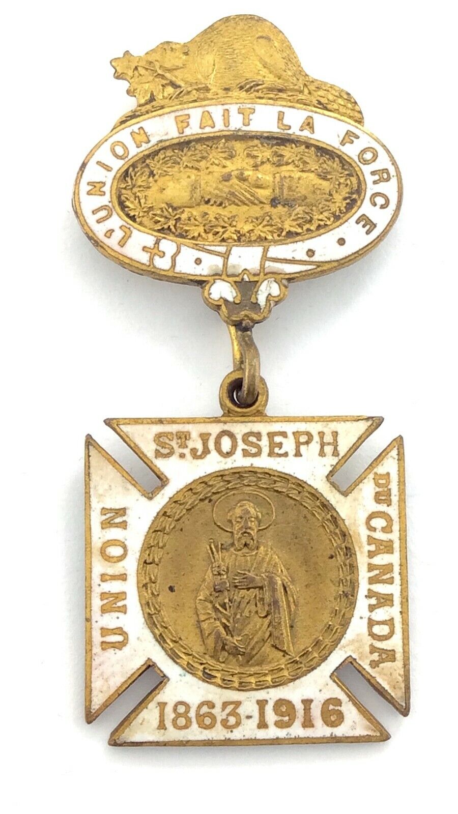 Union St Joseph Du Canada 1863-1916 L'Union Fait La Force Medal L144
