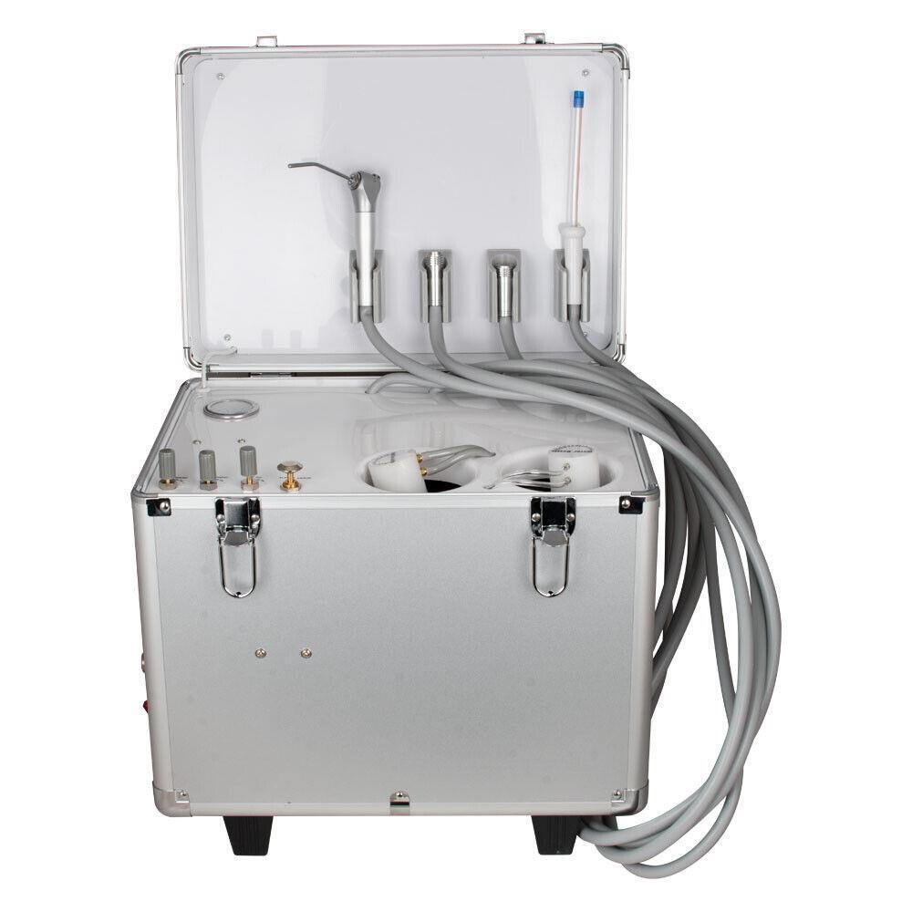Portable Dental Unit with Syringe Suction 4-Hole Treatment - Mobile Case  Air