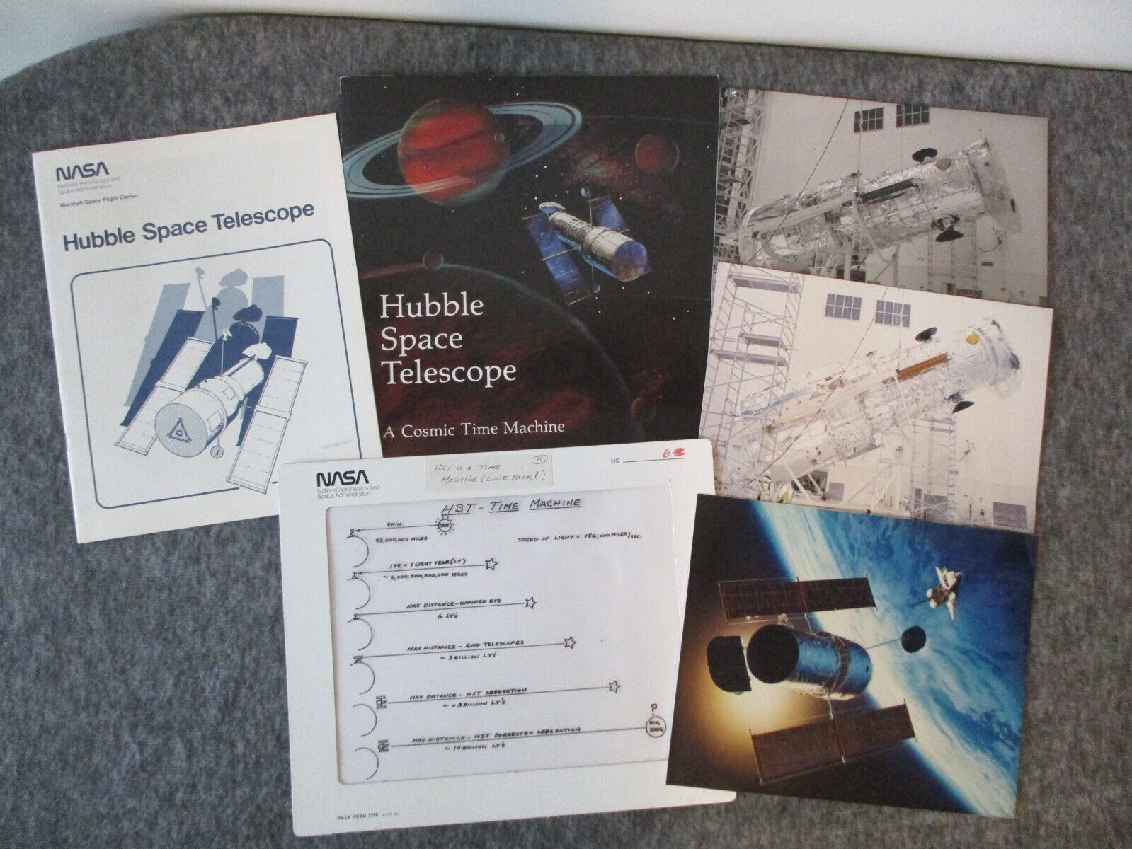 1980s NASA LOCKHEED HUBBLE SPACE TELESCOPE BOOKLET+1ST GEN/PROJECT/CONCEPT PHOTO