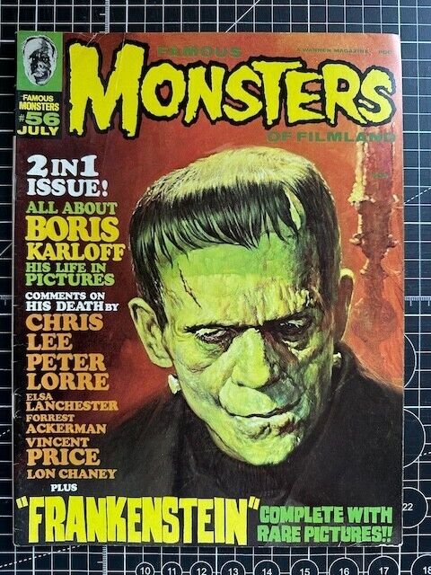 Warren Famous Monsters Of Filmland #56 Karloff Frankenstein JUL 1969