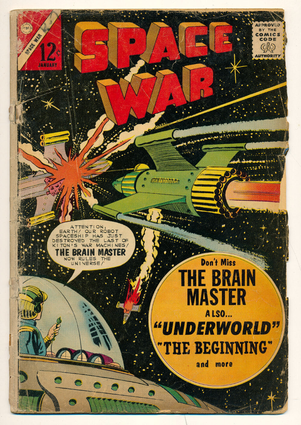 Charlton Comics Space War Comic Book Issue #20 The Brain Master January 1963