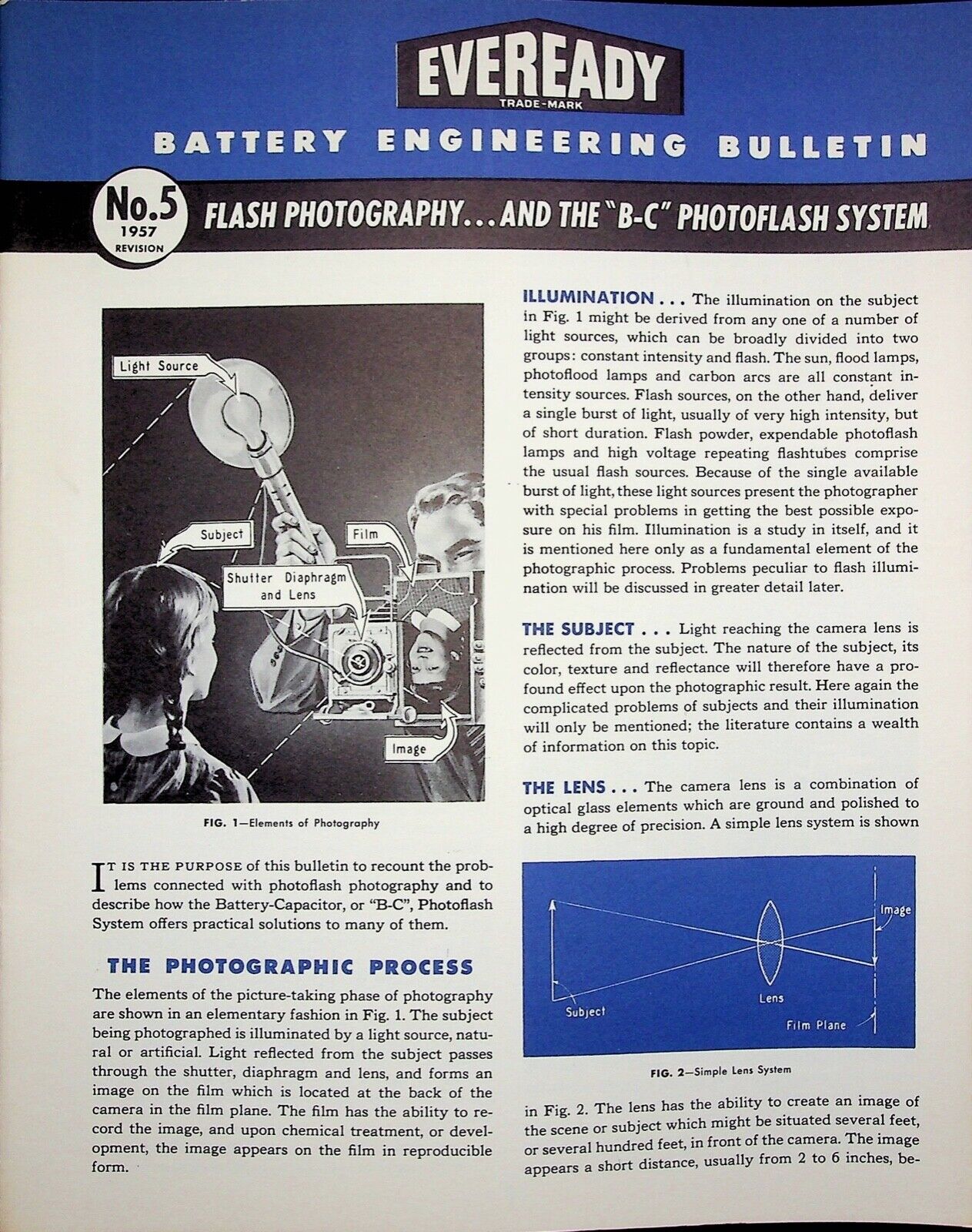 EVEREADY TRADE-MARK  BATTERY ENGINEERING BULLETIN  NO.5 1957 REVISION  FLASH