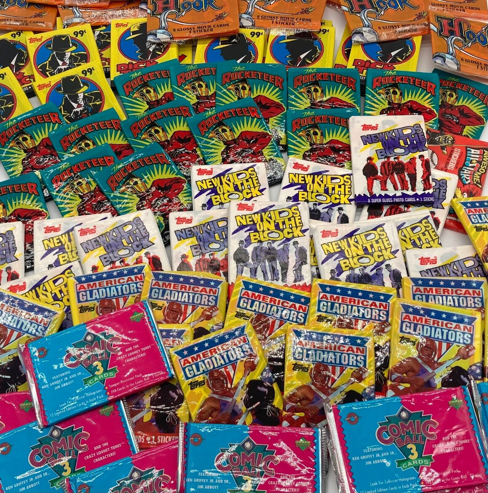 79 Unopened NON-Sport Trading Card MOVIE/TV Lot W/ HOOK, NKOTB, Dick Tracy+MORE