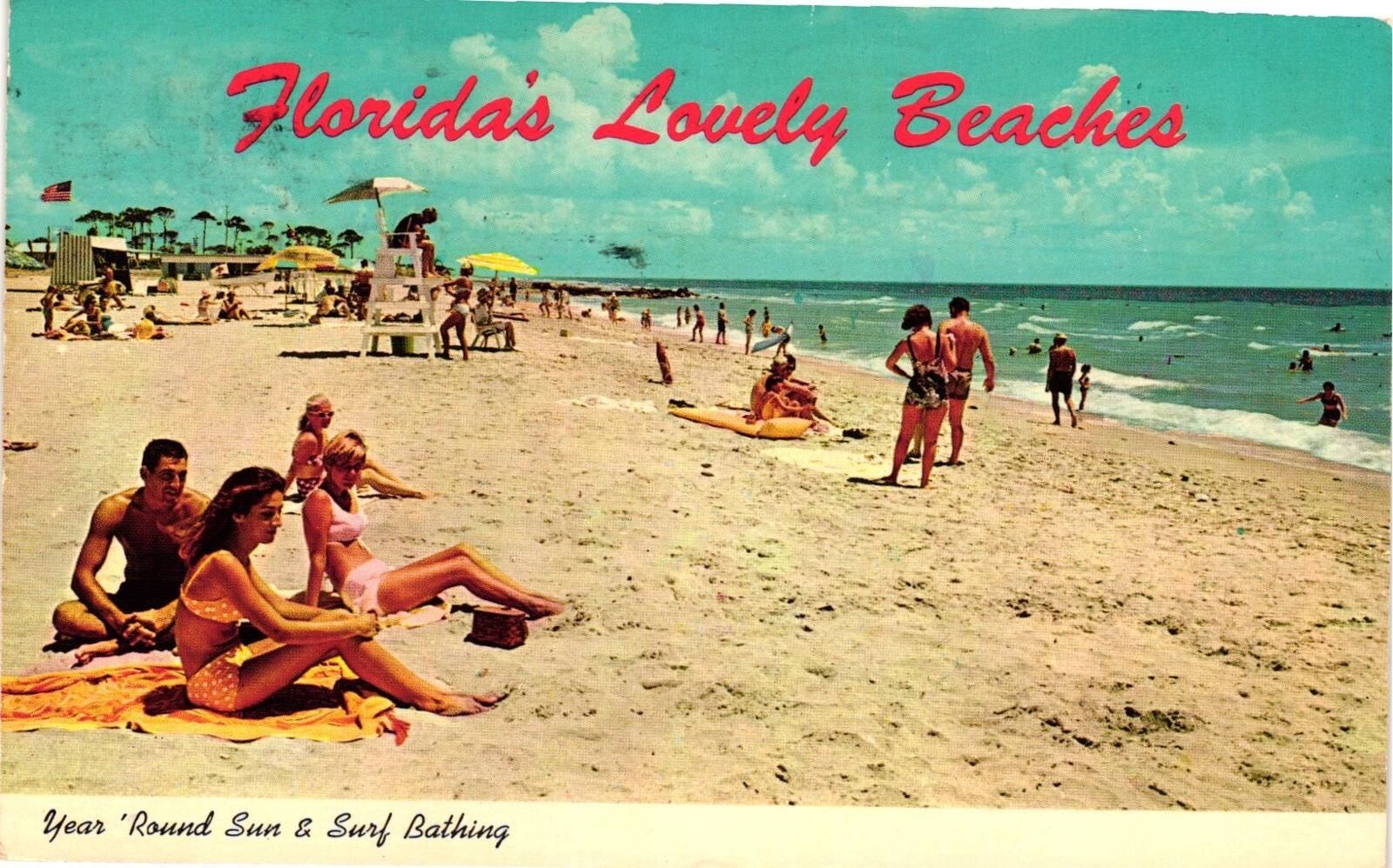 Vintage Postcard- . FLORIDA YEAR ROUND SUN. Posted 1973