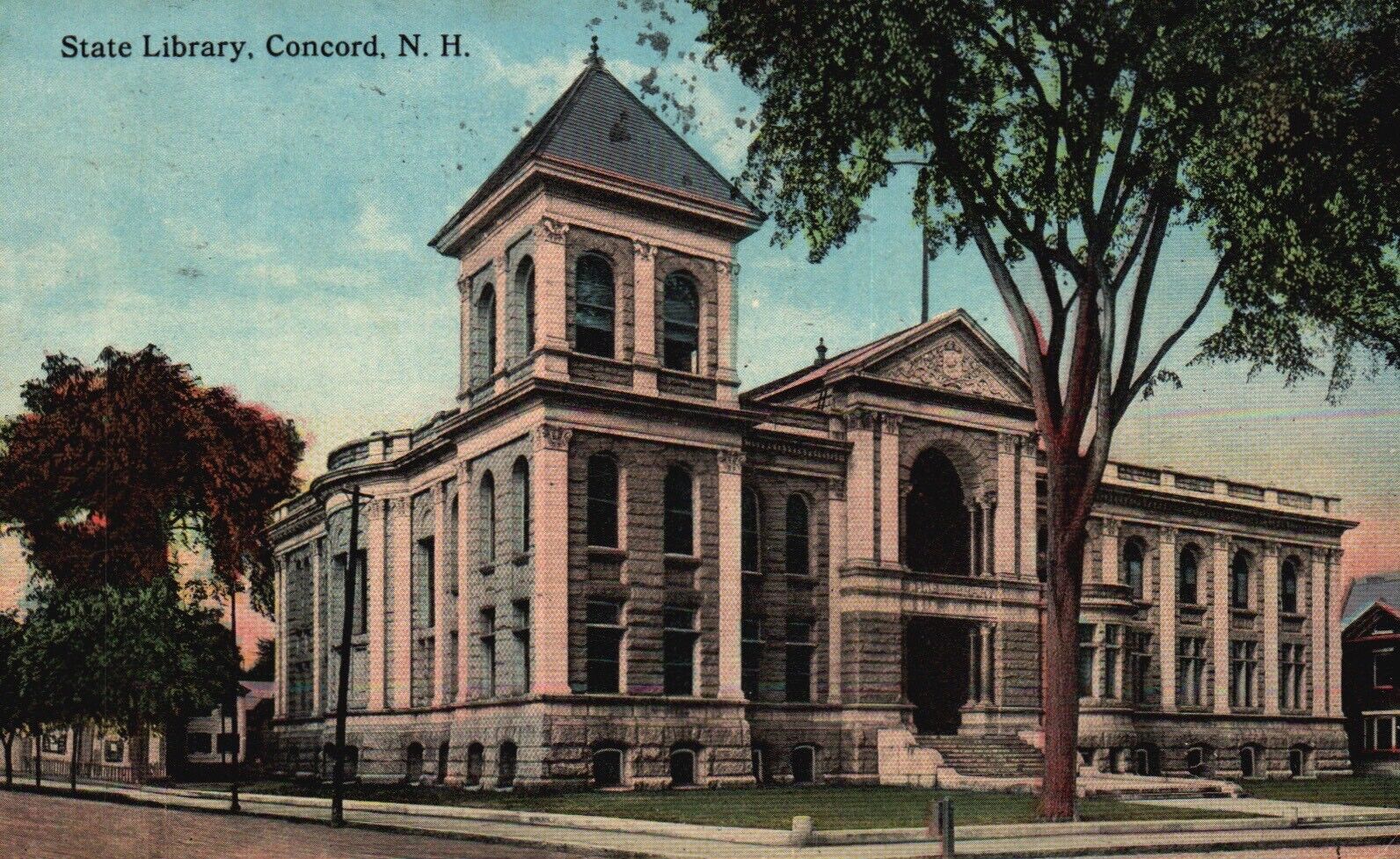 Concord, New Hampshire, NH, State Library, Vintage Postcard a8660