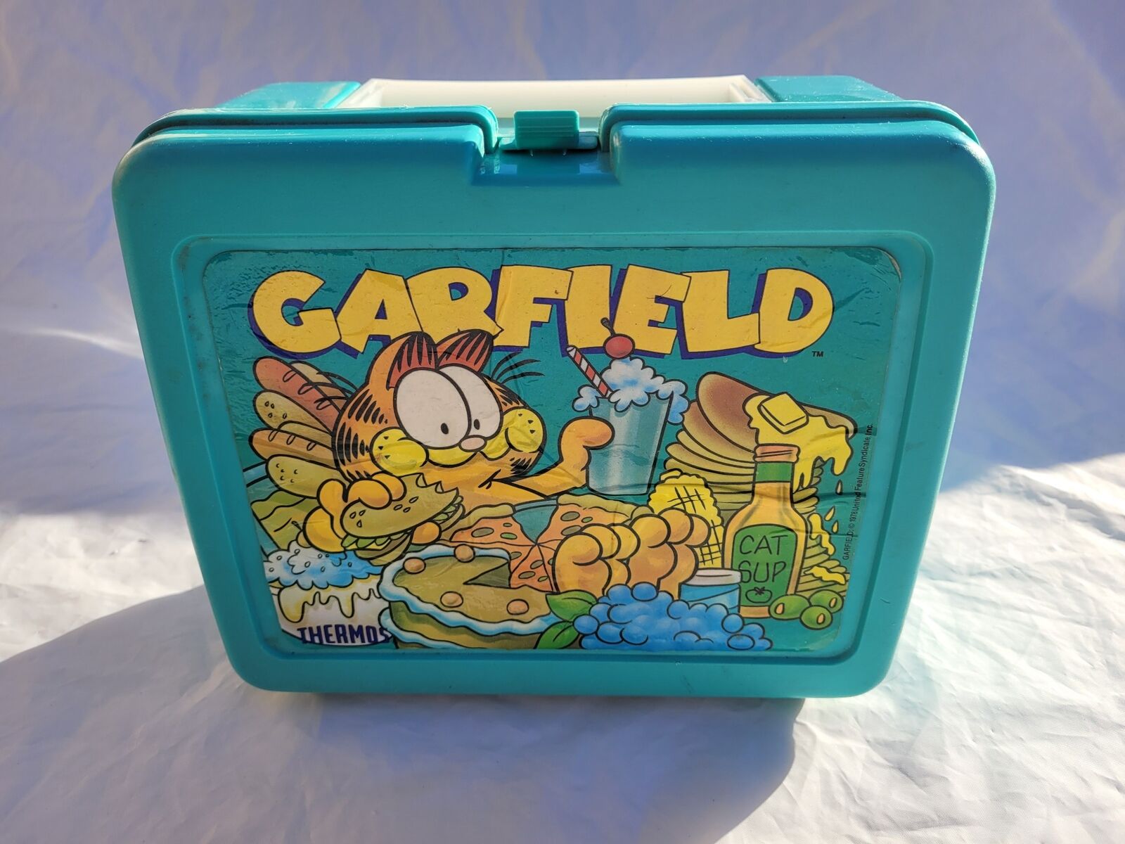 Garfield Thermos and Lunchbox Thermos 1978 Plastic Lunch Box Set