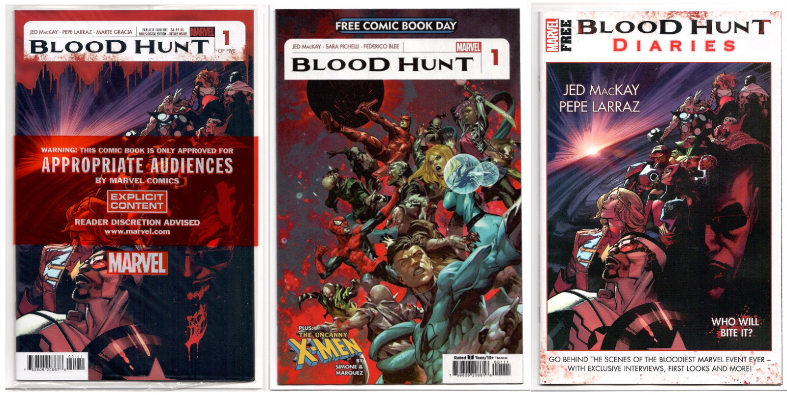 Blood Hunt Red Band #1 FCBD 2024 BLOOD HUNT #1 & Blood Hunt Diaries SET Lot 2024