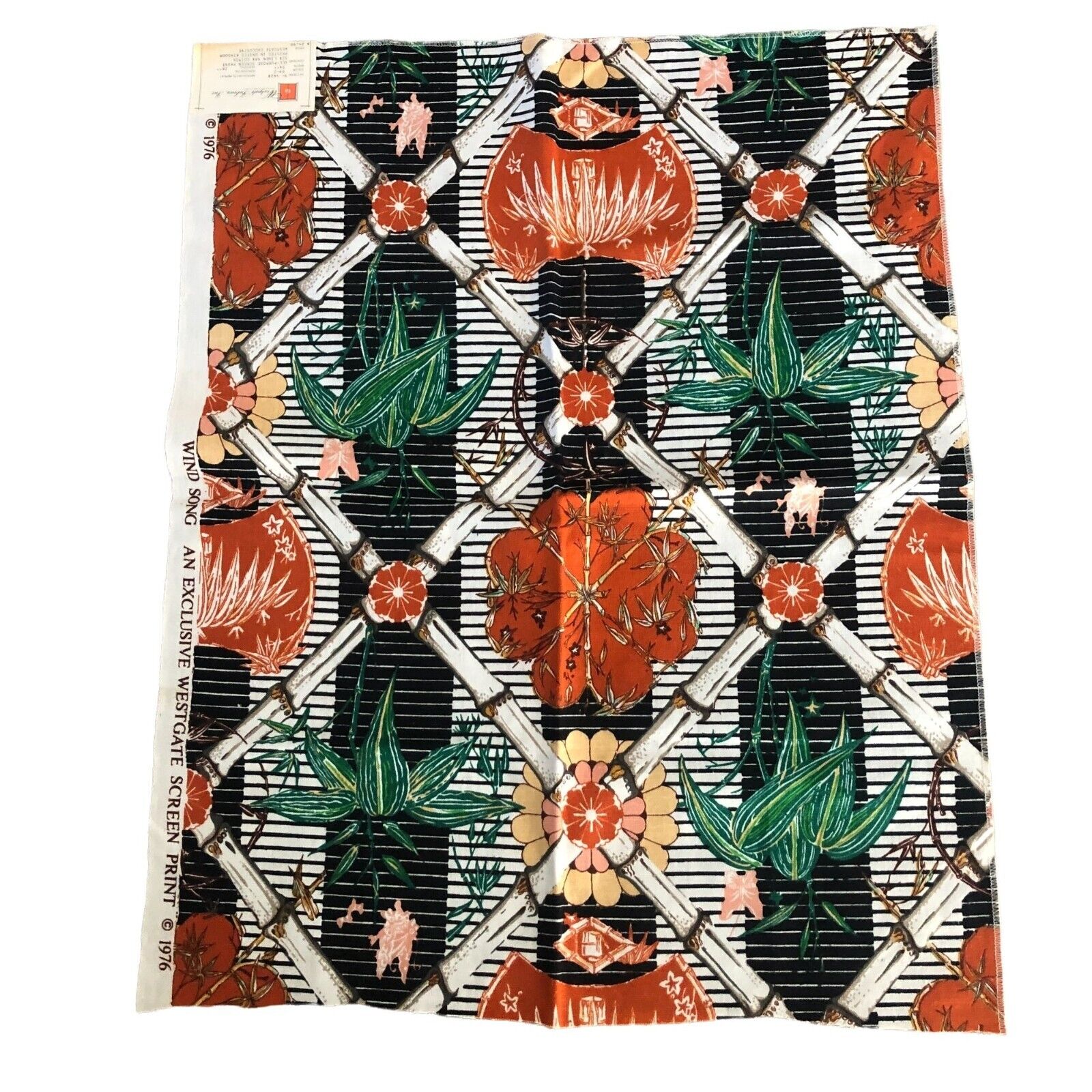 Westgate Wind Song Linen Cotton Blend Screen Print Fabric Sample