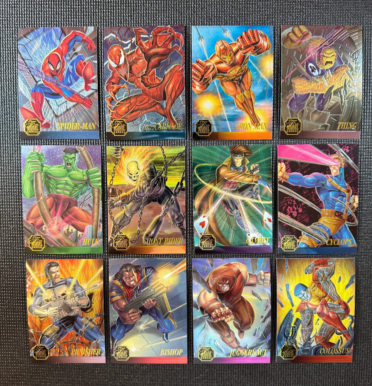 1995 Flair Marvel Annual - Chromium Complete Set (12 Cards) - Clean