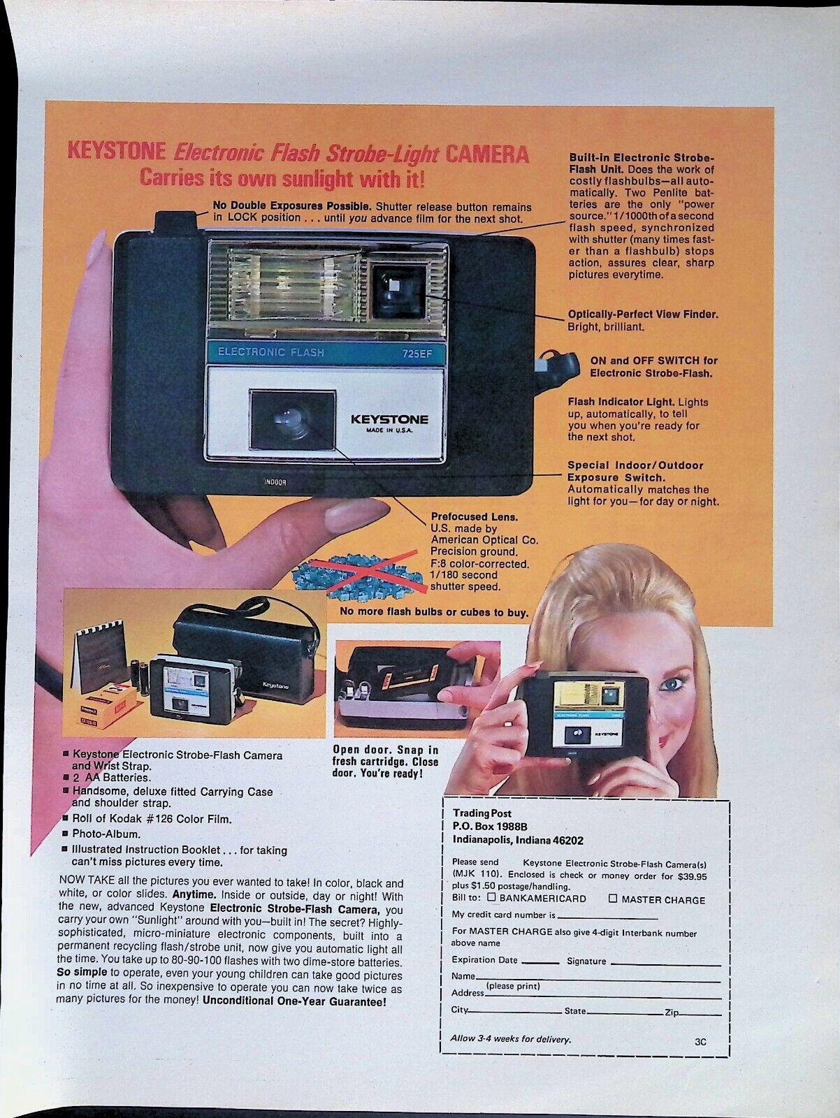 Keystone Camera Electronic Strobe Light 1970S Ad Vtg Print Ad 13X10