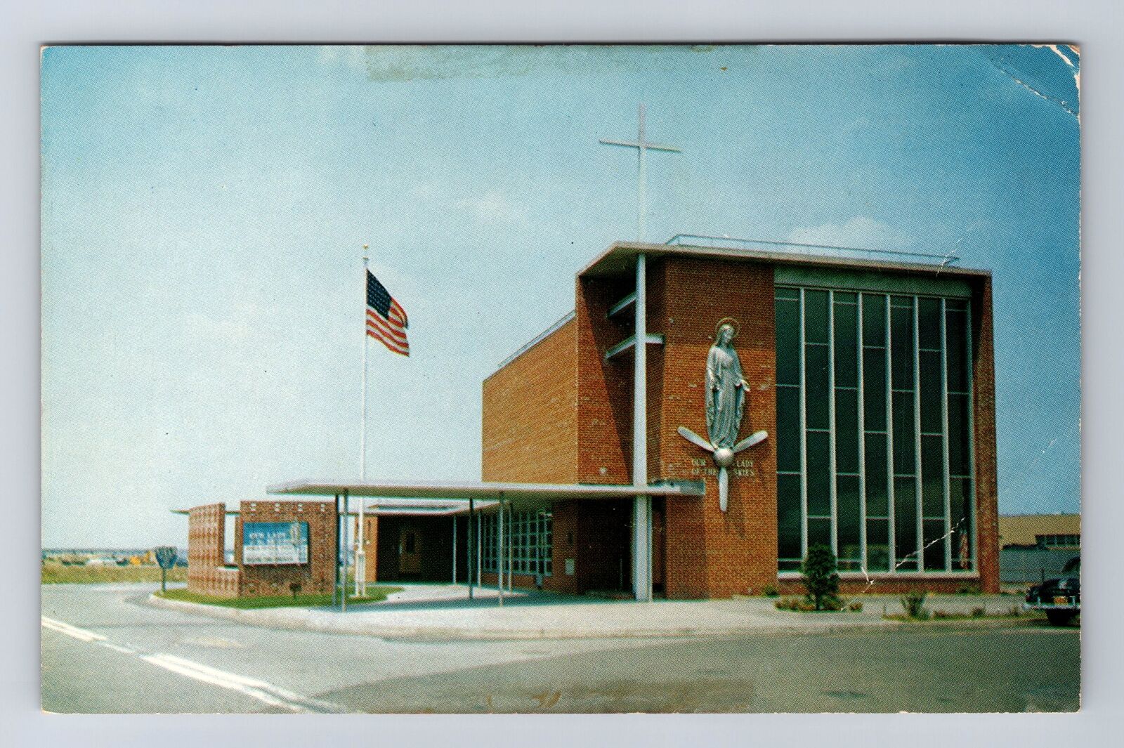South Ozone Park NY-New York, Lady Of Skies, Catholic Chapel, Vintage Postcard