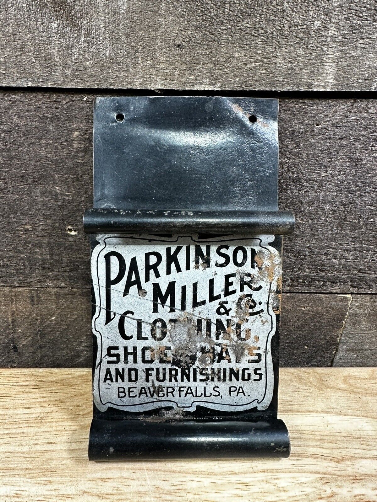 Parkinson Miller & Co. Beaver Falls, PA Metal Bag Holder