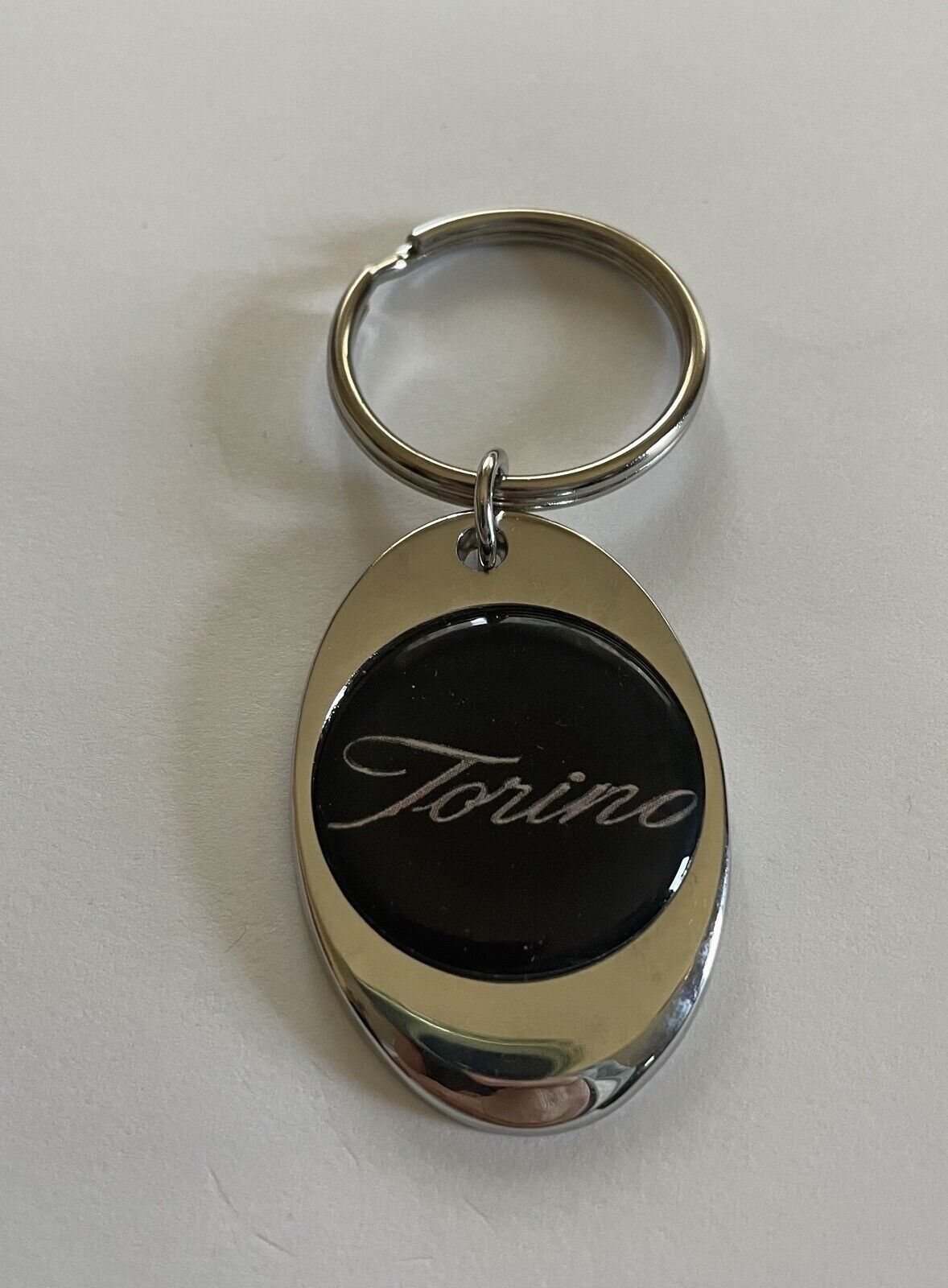 Ford Torino Keychain Lightweight Metal Chrome Style Finish Ford Key Chain Black