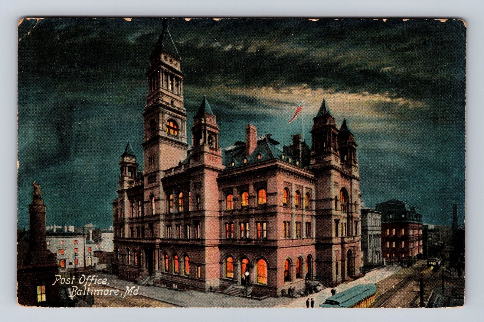 Baltimore MD-Maryland, United States Post Office, Antique Vintage c1909 Postcard