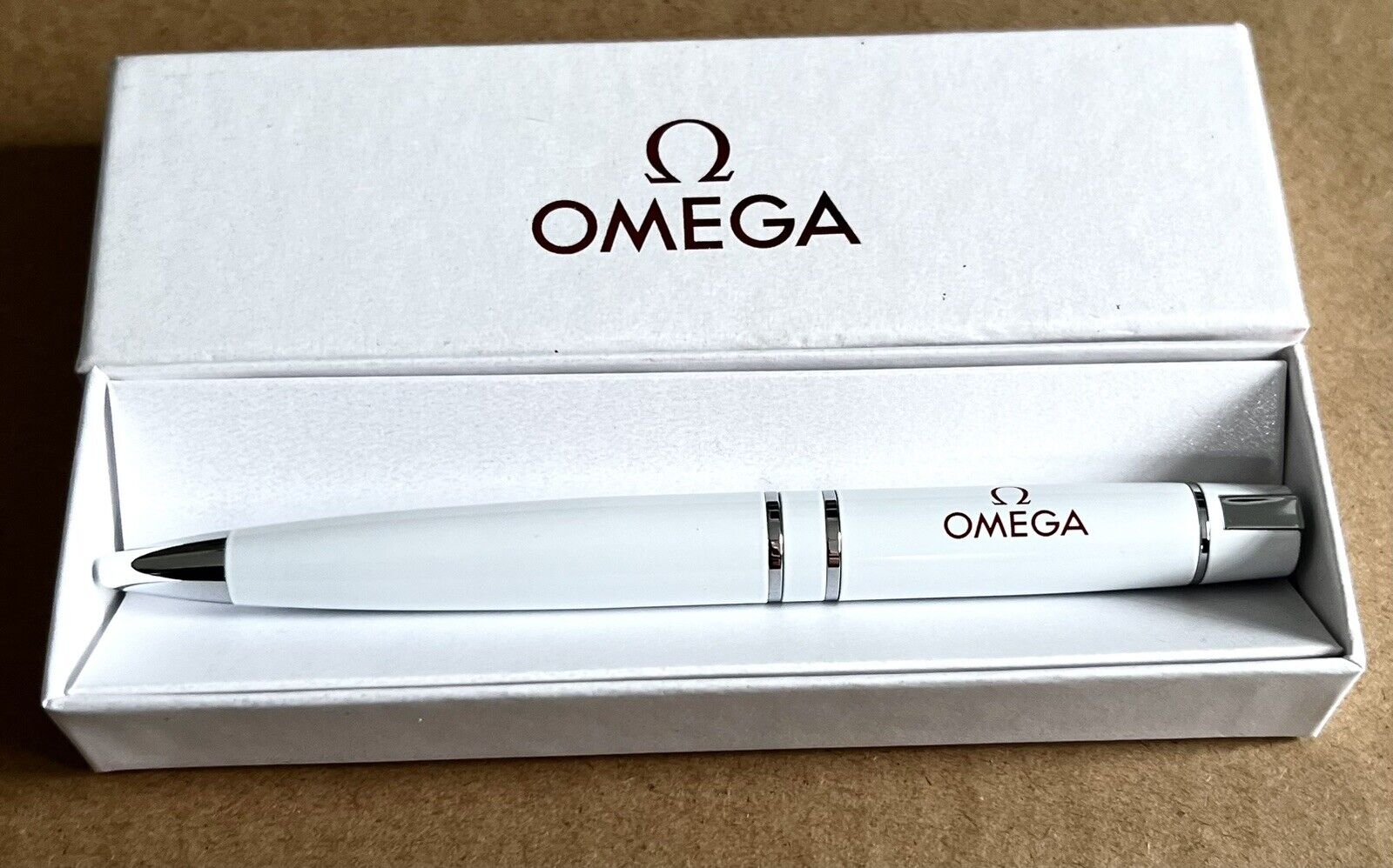 Authentic OMEGA Luxury Ballpoint Pen White with Package Box - Not Sold