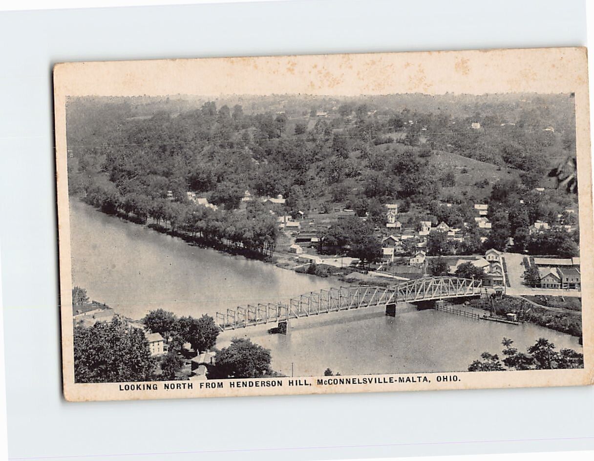 Postcard Looking North from Henderson Hill McConnelsville-Malta Ohio USA