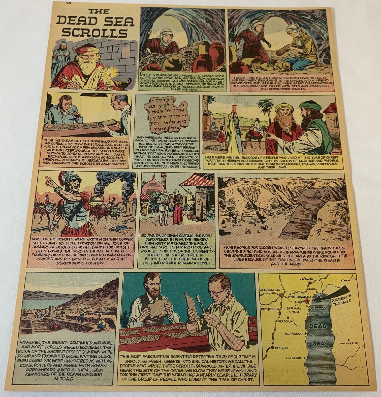 1957 cartoon page ~ THE DEAD SEA SCROLLS