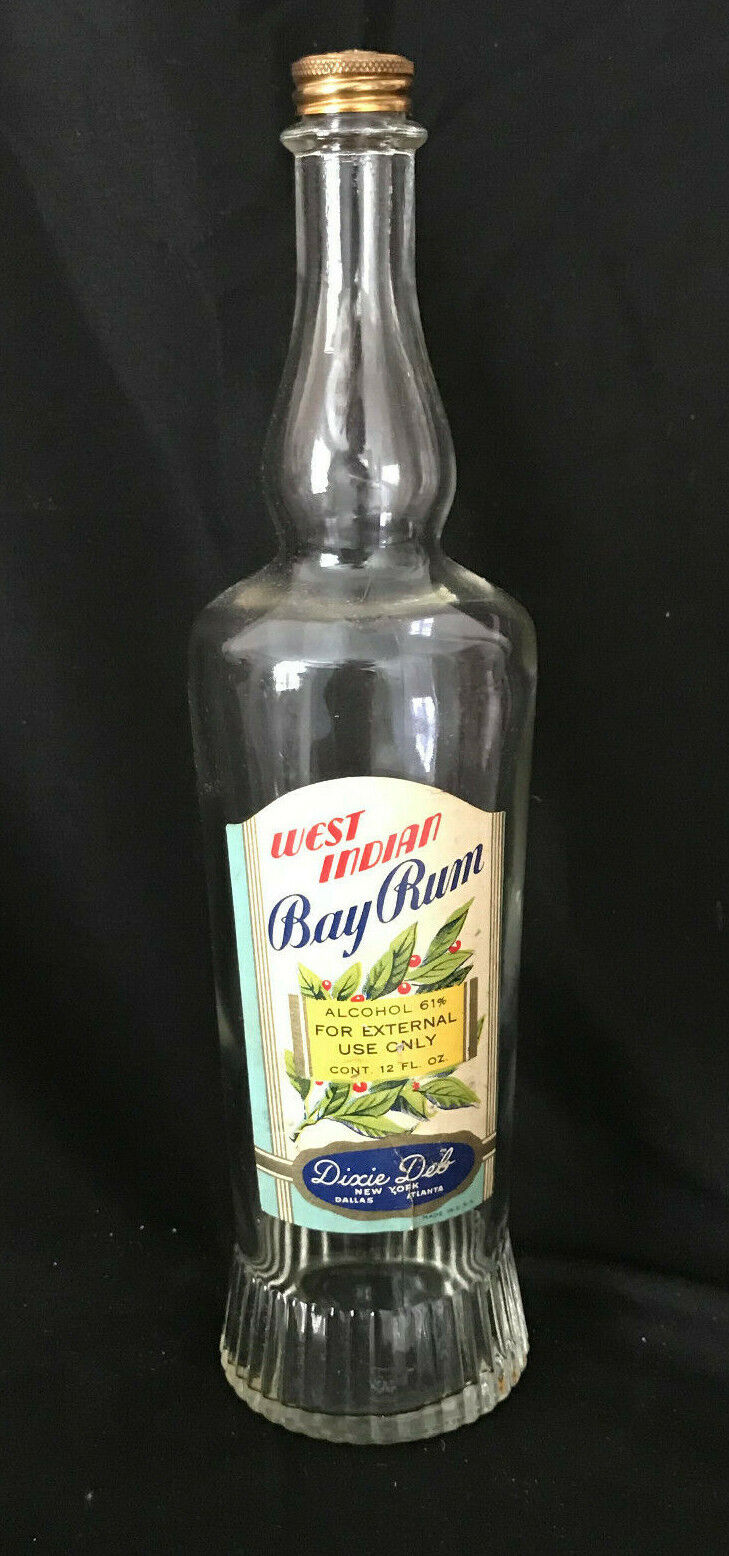 Vintage West Indian Bay Rum Dixie Deb Bottle No Liquid Barbershop