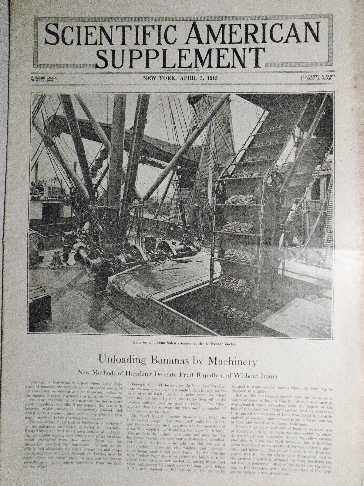 Scientific American Supplement April 3, 1915. Zeppelins; Projectile Photography 