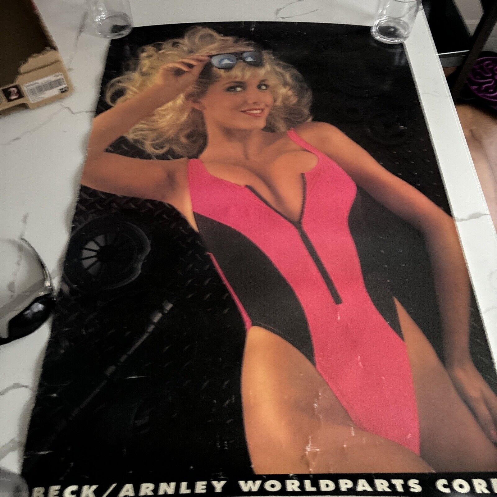 Vintage 90s Beck/Arnley World Parts Corporation Promo Model Girl 36”X24” Poster