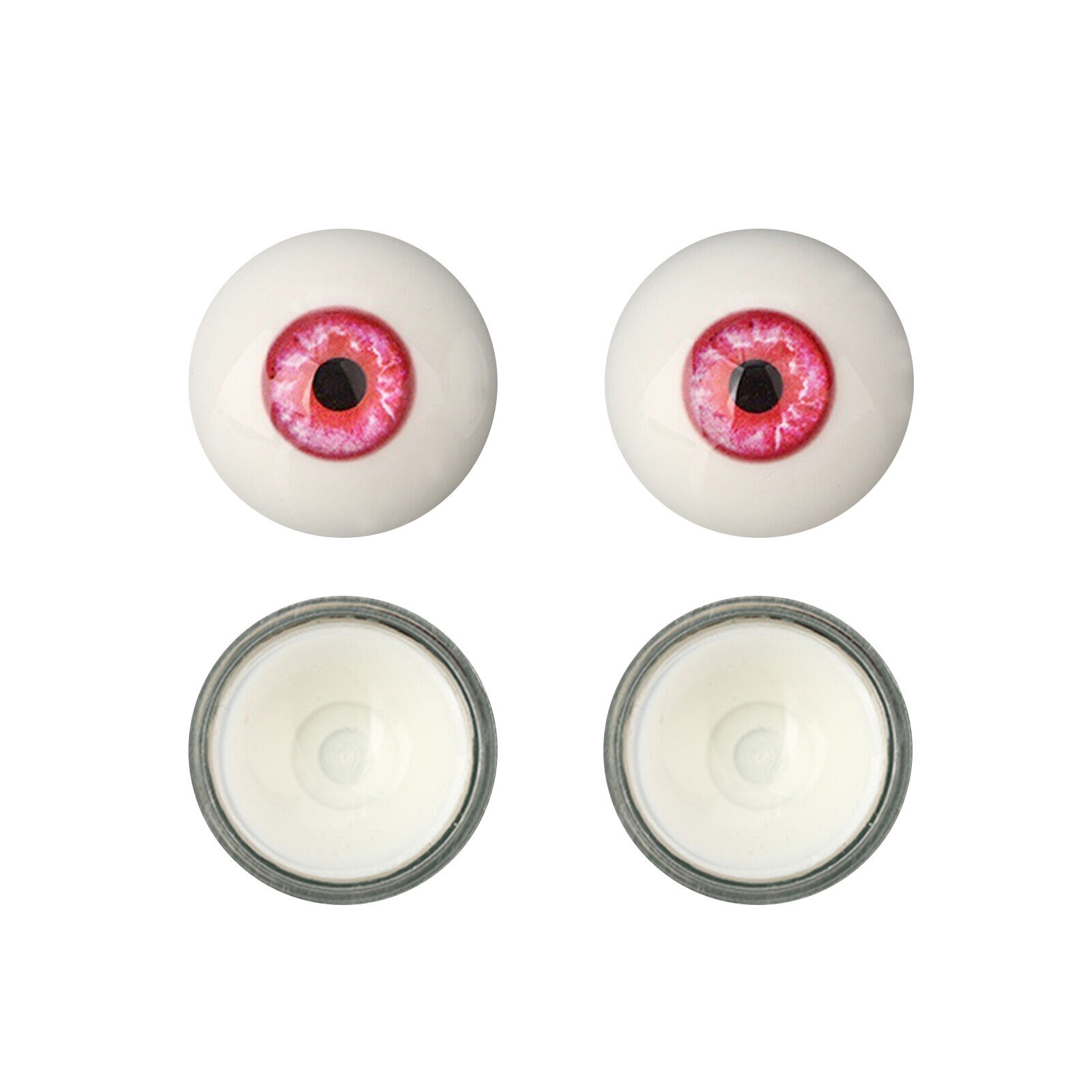 1Pairs 33mm(Red) Half Round Eyeballs Realistic Acrylic Fake Eyes for Dolls Craft