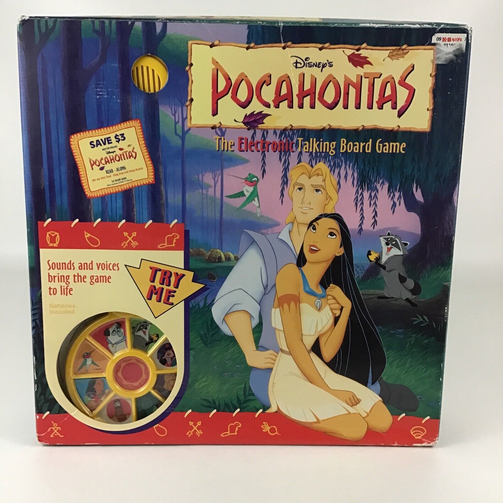 Disney Pocahontas Electronic Talking Board Game Parker Brothers Vintage 1994 Toy