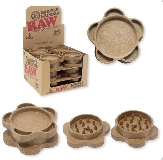 RAW Rolling Papers 2 PIECE USA HEMP PLASTIC FINE GRIND GRINDER - Limited Edition
