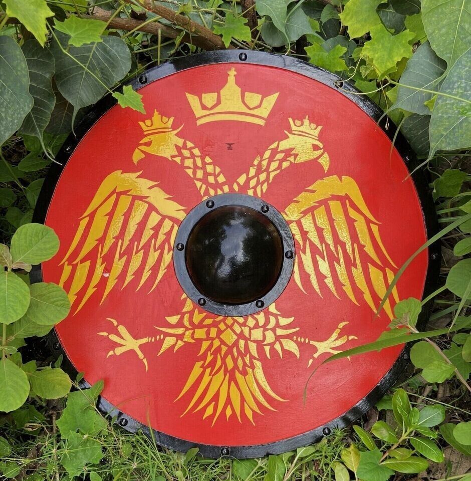 Medieval Wooden Viking Round Authentic shield Battle-worn Norse, Warrior Shield.