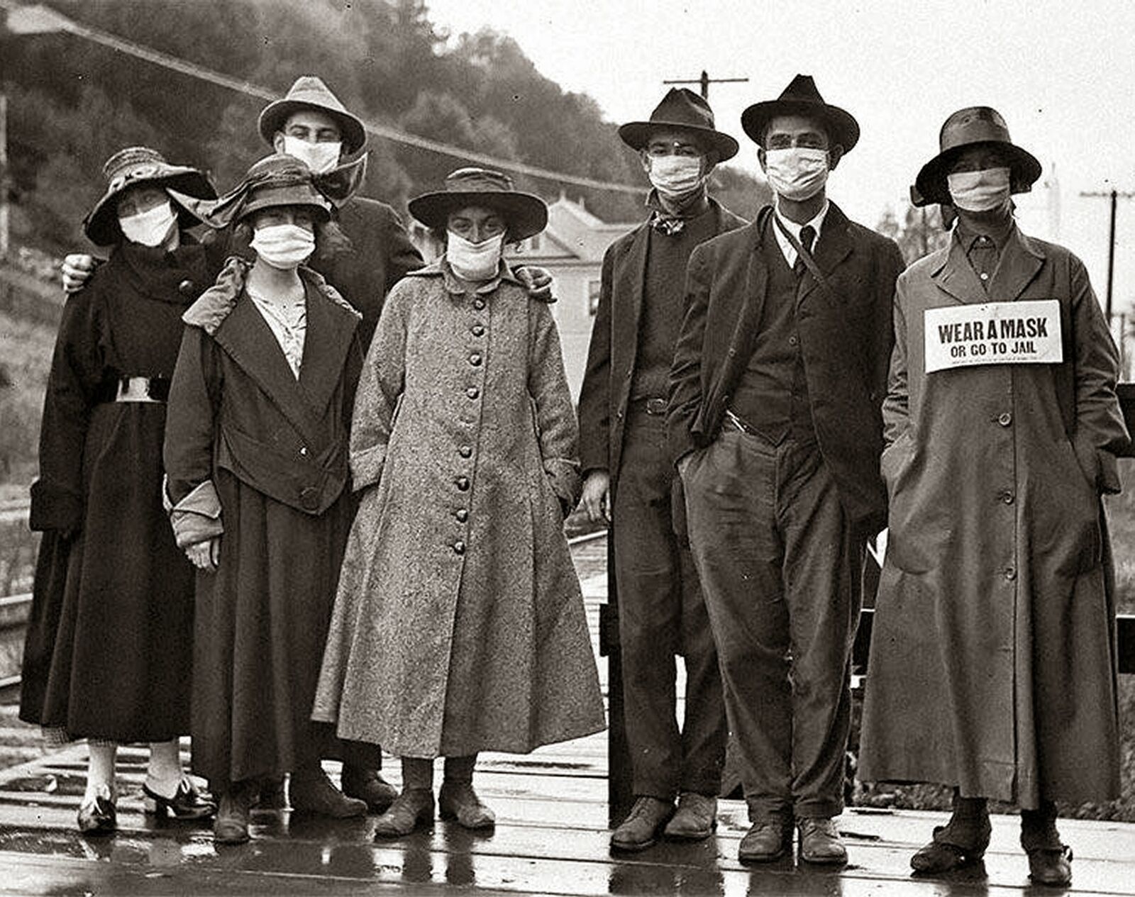 1918 SPANISH FLU PANDEMIC in California  Photo (211-N)
