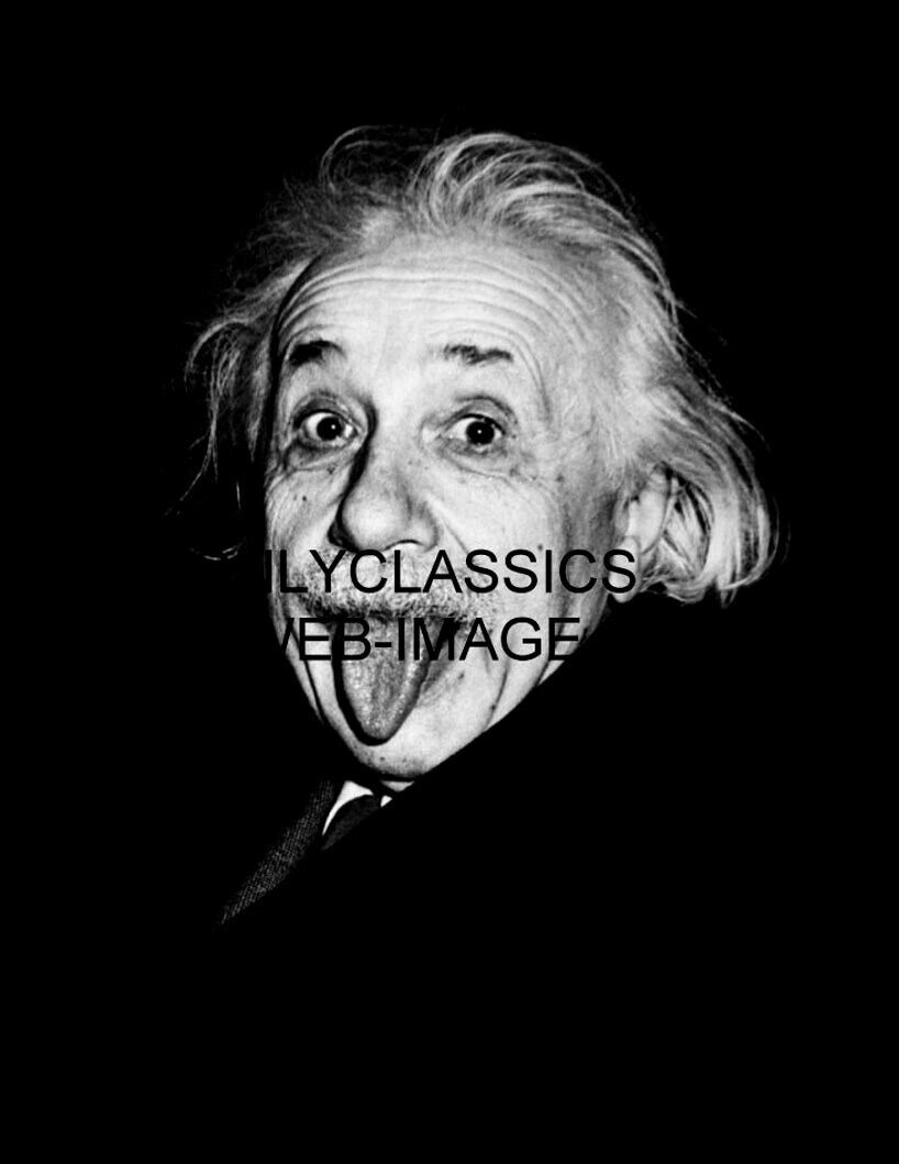 ALBERT EINSTEIN SCIENTIST Theory of Relativity 8.5x11 PHOTO GENIUS HUMOR TONGUE