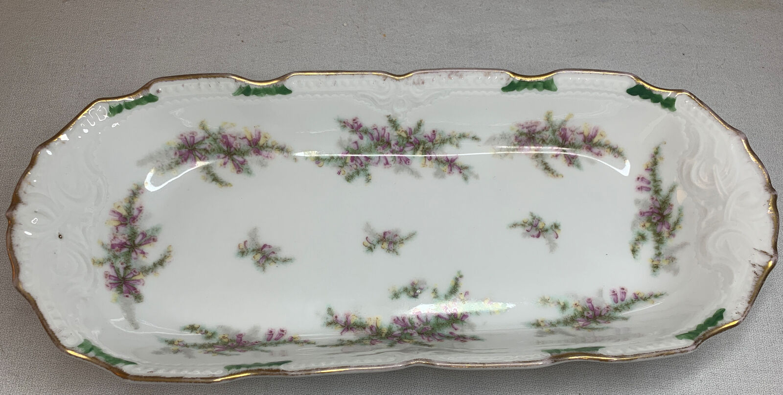Vintage Limoges Antique France Hand Painted Porcelain Rectangular Serving Dish