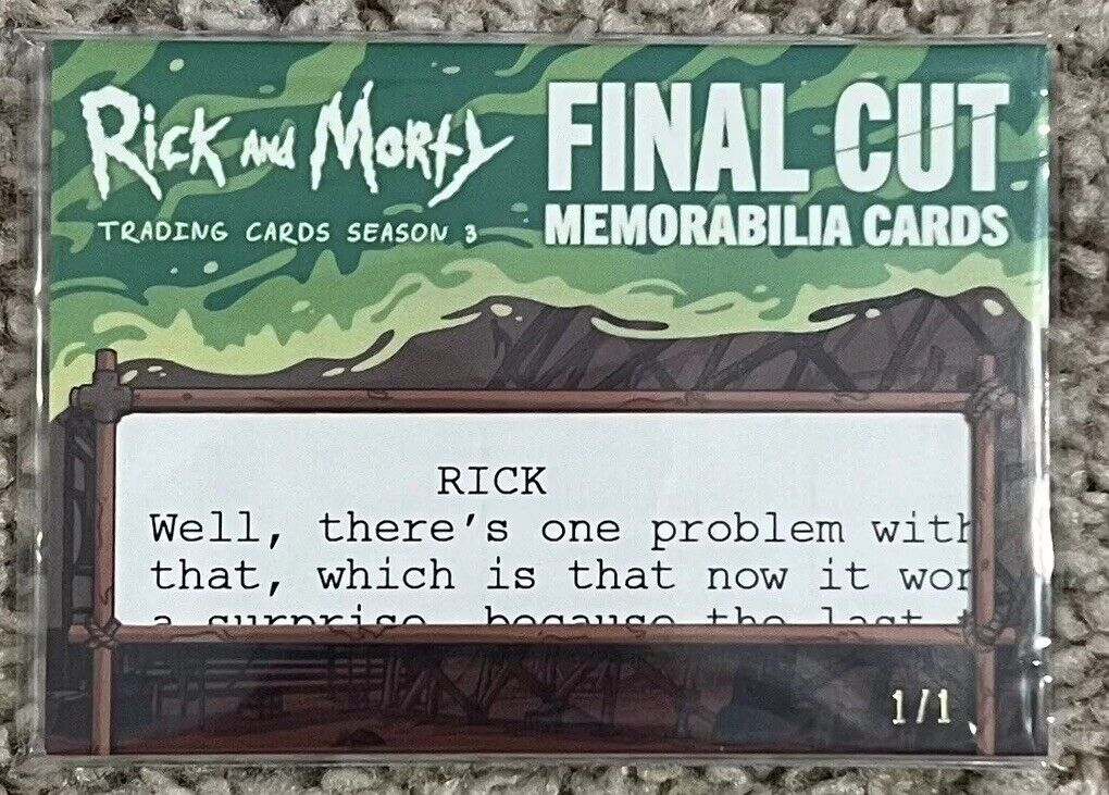 2019 Rick and Morty Season 3 Final Cut Script Memorabilia Card FC270 1/1