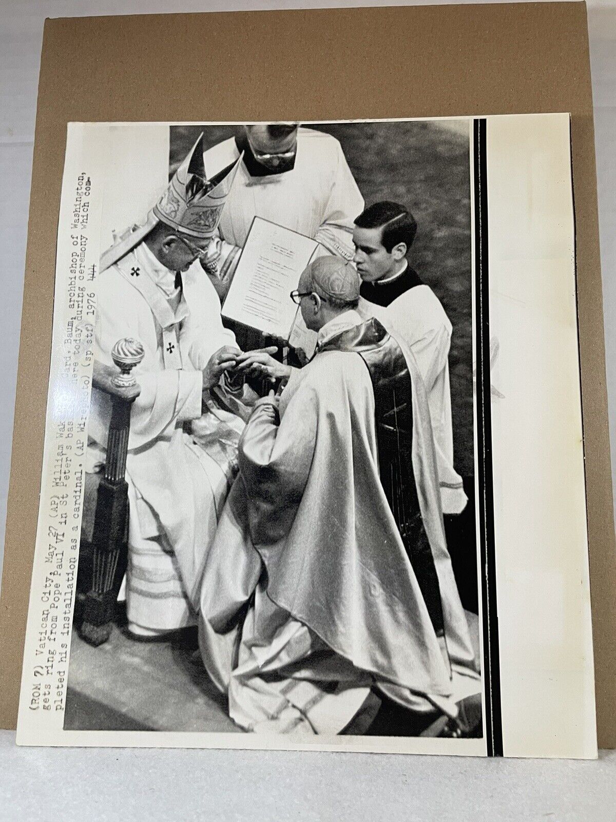 1976 Press Photo Pope Paul VI Vatican City William Wakefield Card Baum Washingto