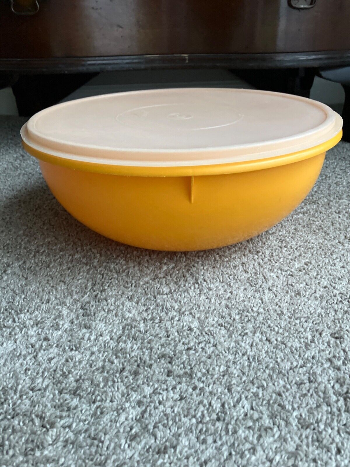 Vintage Tupperware Fix N Mix Orange Bowl with Sheer Lid
