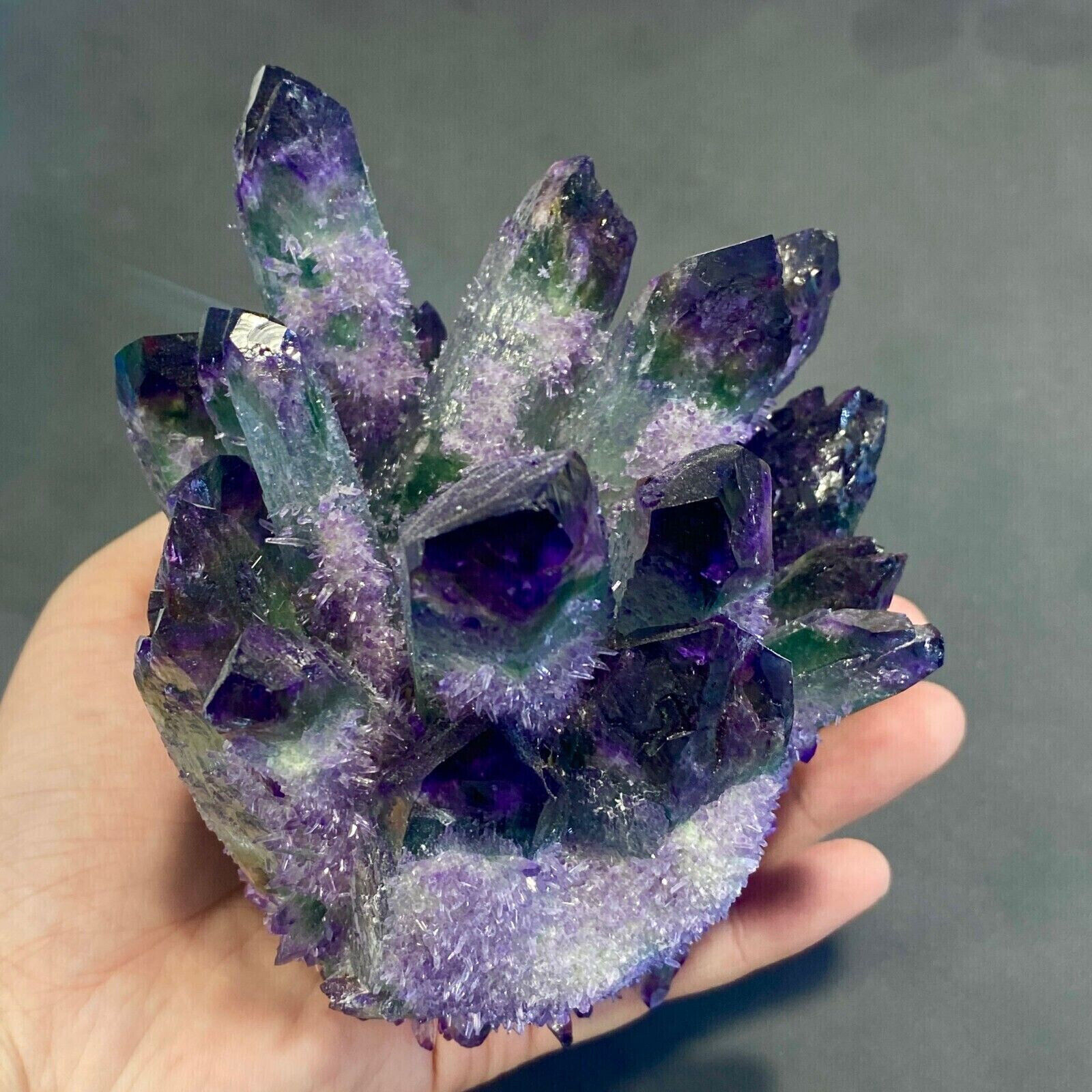 1PC  New Find Amethyst Phantom Quartz Crystal Cluster Mineral Specimen Healing