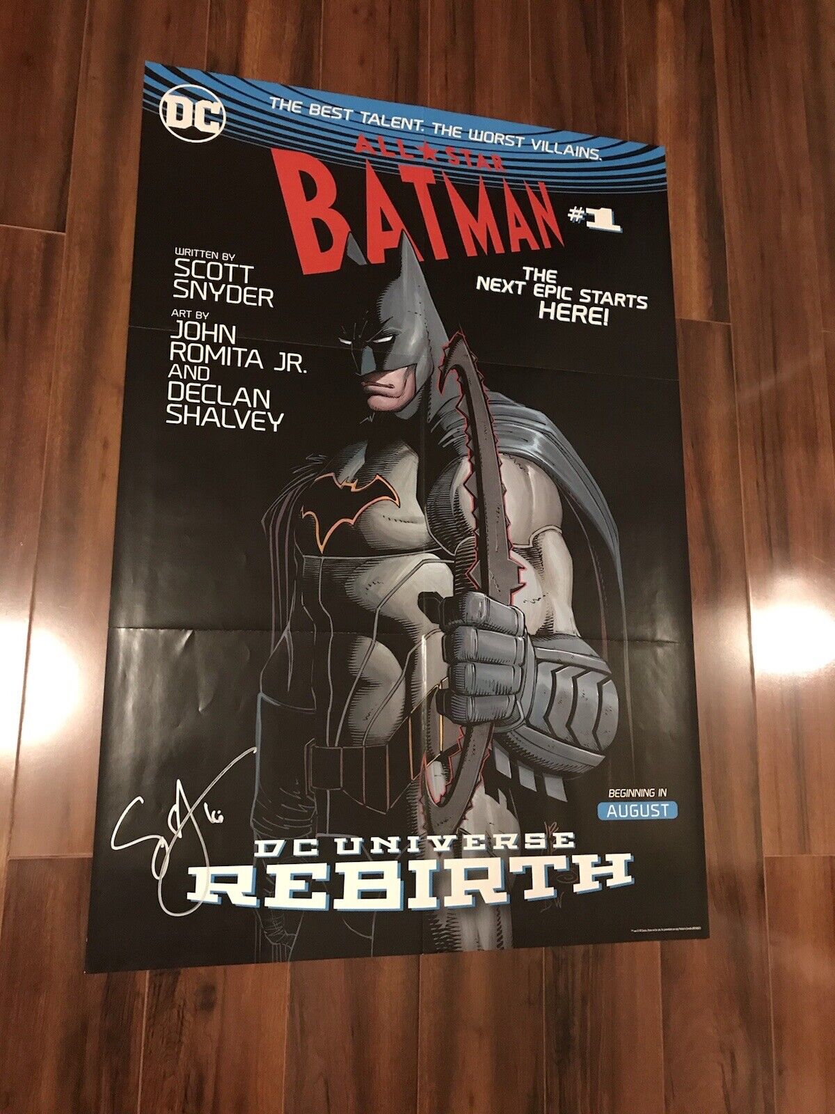 Batman Poster Autographed Scott Snyder Signed Rare Exclusive Comic Book Romita
