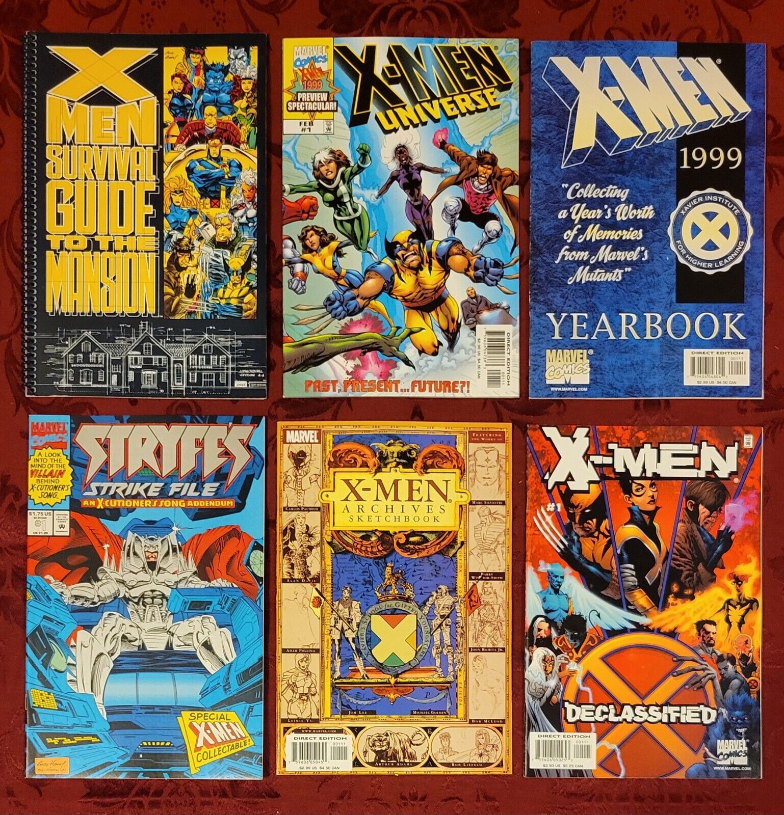 Lot Of 6 X-Men Specials Survival Guide Yearbook Sketchbook Declassified Stryfe