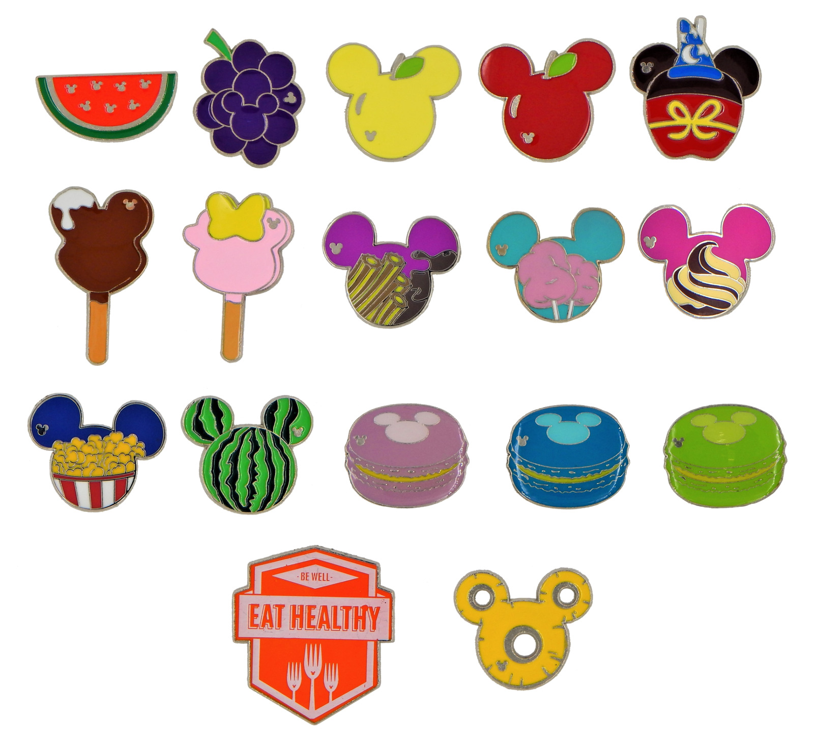 5 Food Themed Pin Set Walt Disney World Park Trading Pins ~ Brand New
