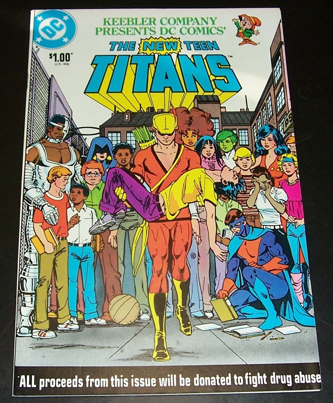 VF+ 8.5,  Drug Abuse Campaign NEW TEEN TITANS, Keebler Company, New Stock 1983