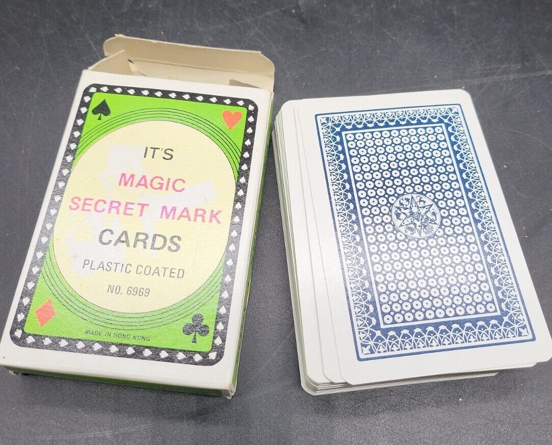 VINTAGE IT'S MAGIC SECRET MARK PLASTIC COATED CARD SET NO.6969