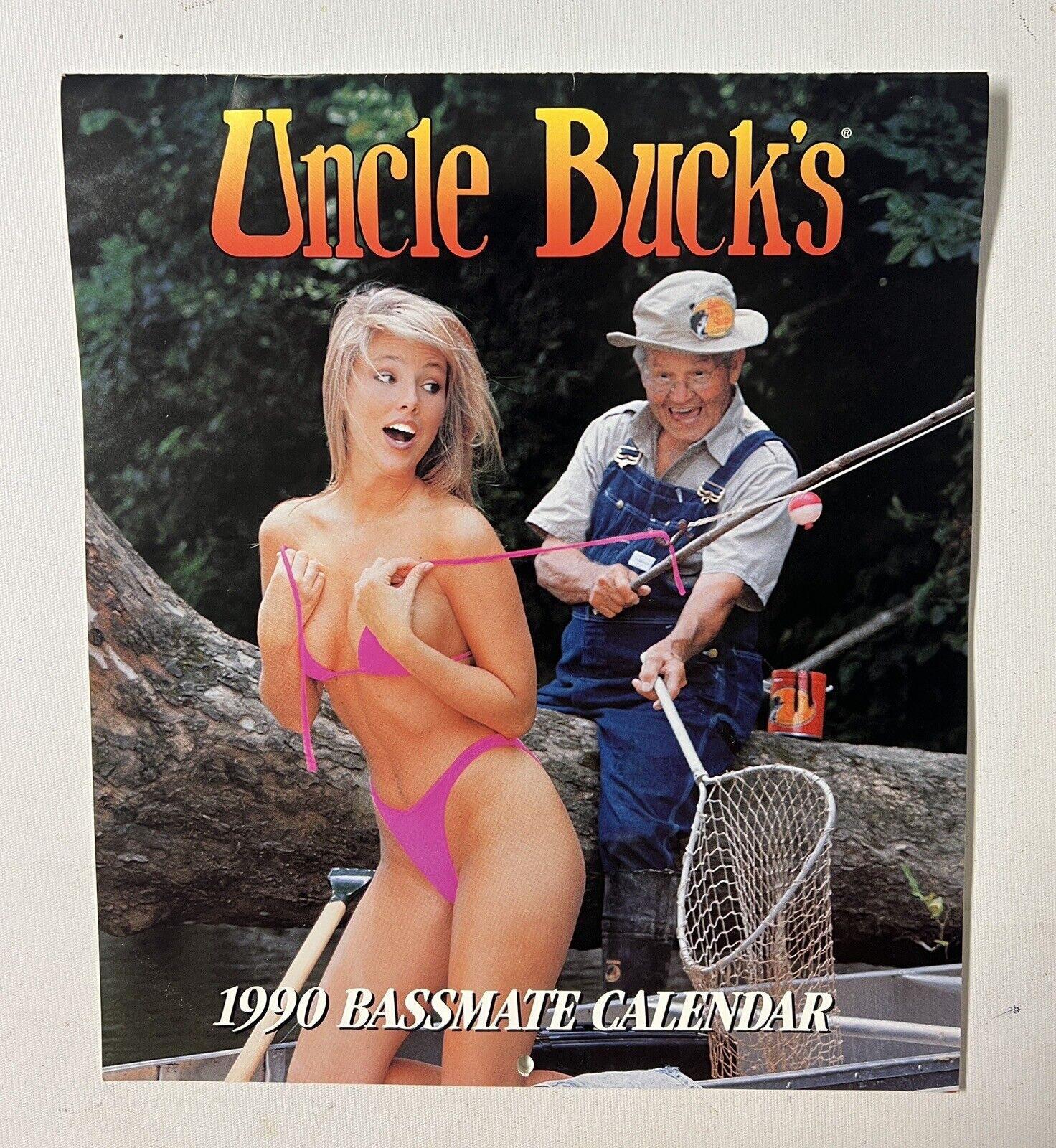 Vintage Uncle Buck\'s Bassmate Calendar 1990 Bass Pro Shops Complete Gag Gift