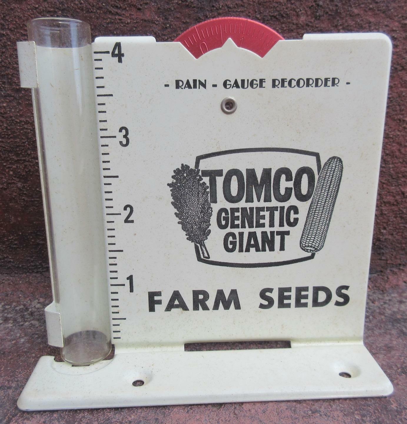 Vintage Tomco Genetic Giant Farm Seed Rain Gauge & Recorder Corn Sorghum seeds