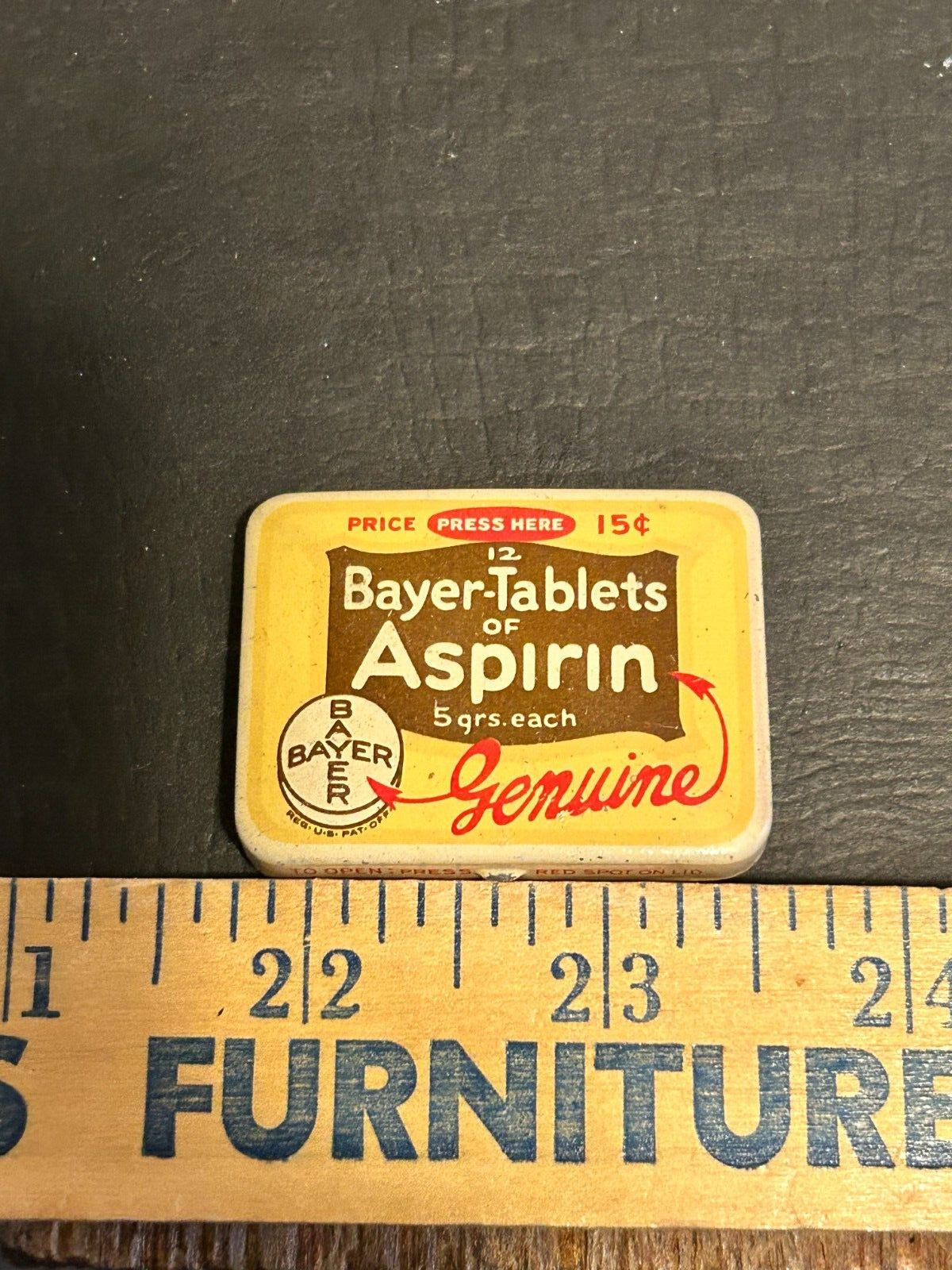 Vintage Bayer-Tablets of Aspirin Tin
