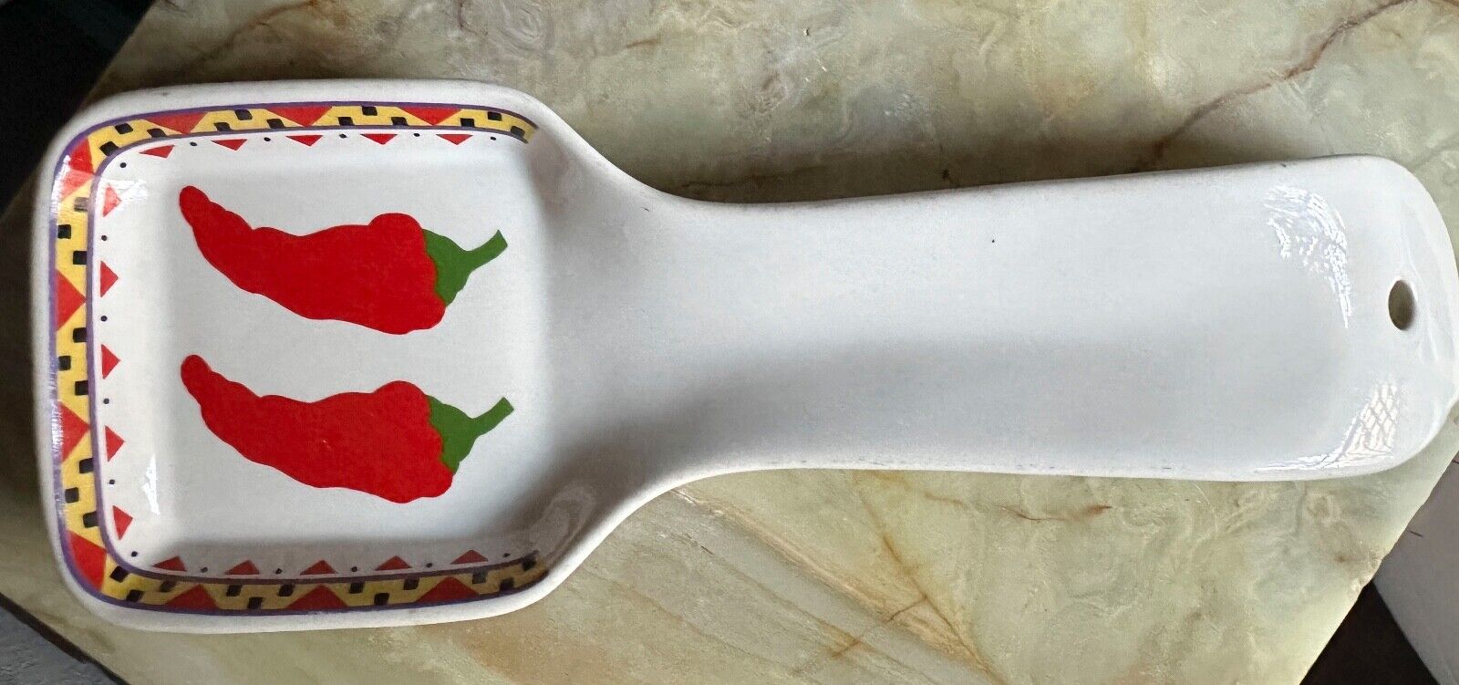 Vintage OTAGIRI Japan Spoon Rest - Red Pepper Pimento Design - MaryAnn Baker