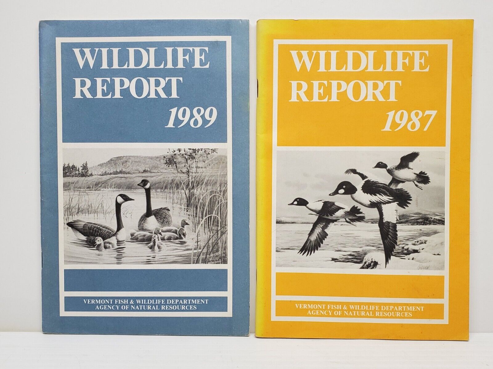 Vintage Vermont Fish and Wildlife Reports from 1987 & 1989 Booklets Lot of 2